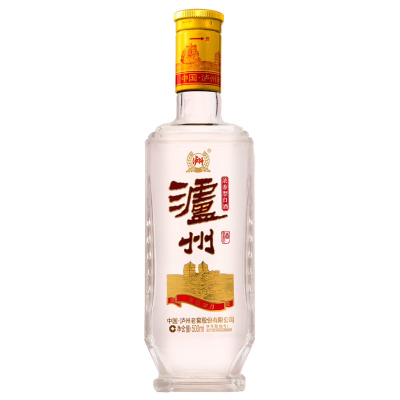 泸州老窖 金色岁月 52度 500ml单瓶 浓香型白酒