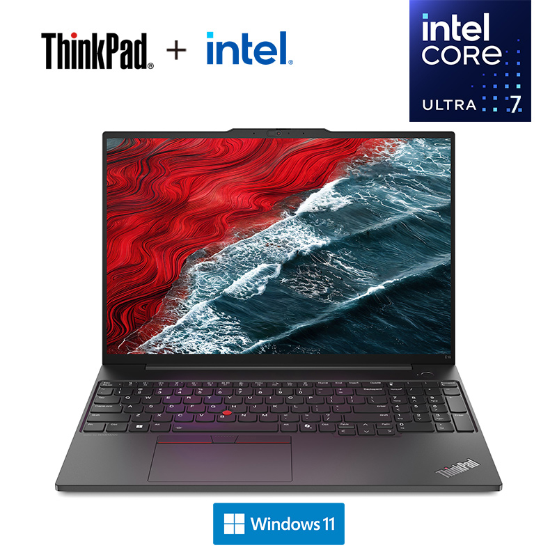 ThinkPad E16 23CD AI 2024 经典商务本 16英寸笔记本电脑 英特尔酷睿Ultra 7 155H 32G内存 1T固态 锐炫Arc显卡 2.5K高色域 黑