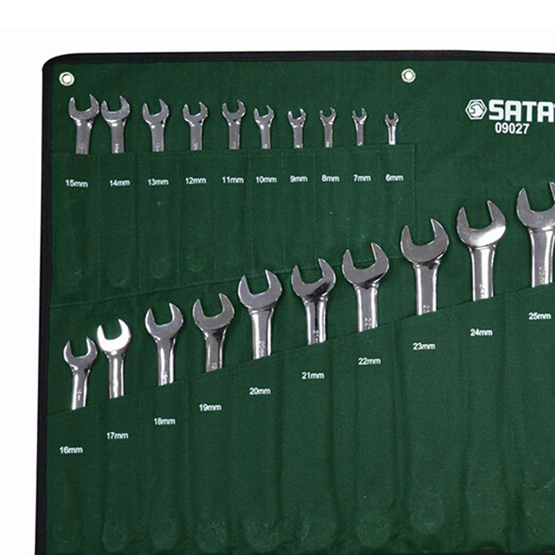 世达(SATA) 23件09027世达全抛光两用扳手开口梅花扳手6-32mm手动工具