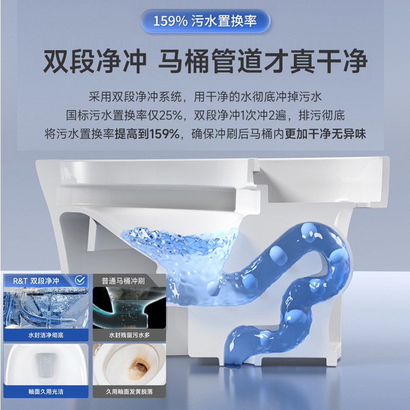 瑞尔特(R&T)智能马桶UVC水路杀菌泡沫盾自动翻盖调温除臭智能坐便器X50 F30升级款 400坑距