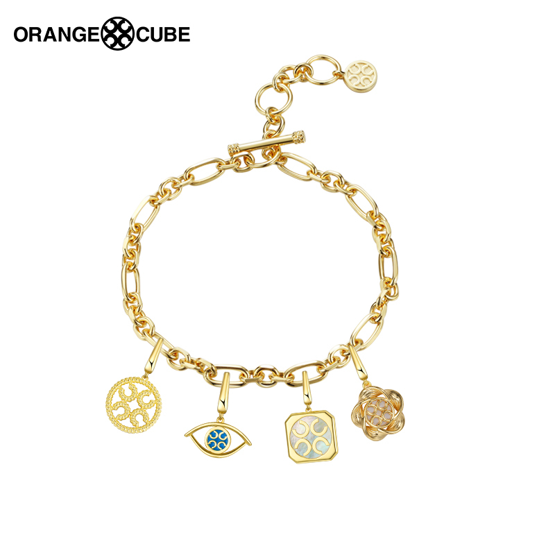 Orange Cube百变随心组合手链女925银锁骨链ins小众设计圣诞礼物