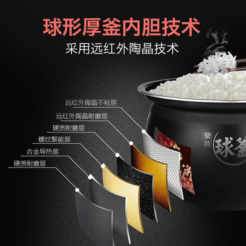 苏泊尔(SUPOR) 电压力锅5L智能球釜饭煲双胆高压锅高压电饭煲锅 50YC501Q