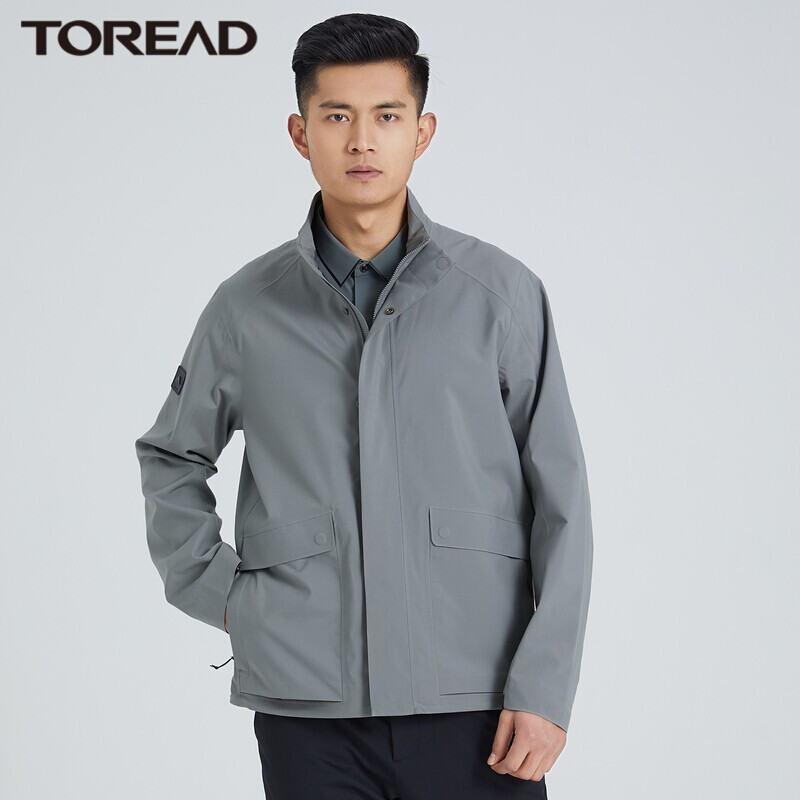探路者外套男透气休闲功能外套衫春夏户外男式弹力舒适旅行外套