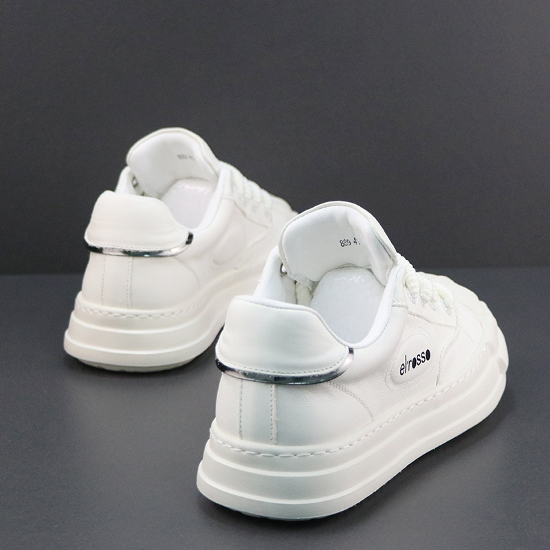 春季新款贝壳头男鞋头层牛皮厚底板鞋丑萌潮牌大头鞋男休闲鞋