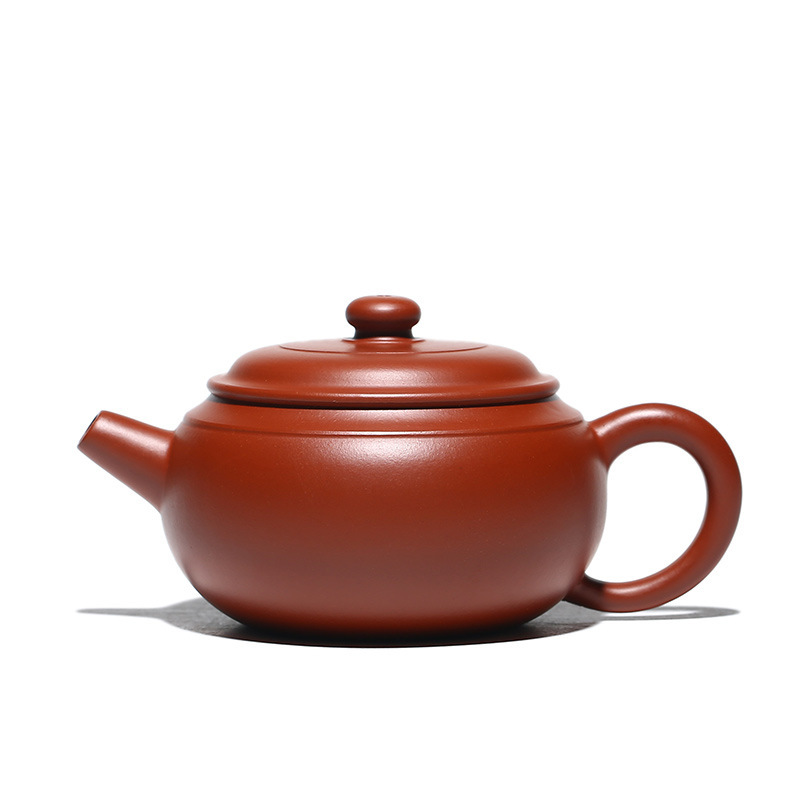 宜兴紫砂壶厂家原矿大红袍鼓韵壶强济人纯全手工茶具小茶壶