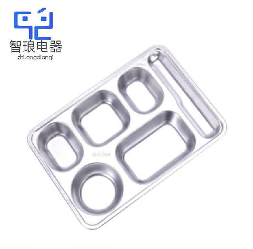 万允 304不锈钢餐盘 六格厚1.0mmm/个高清大图