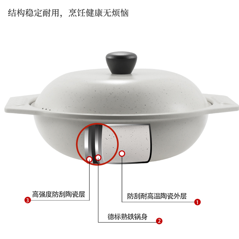 苏宁极物佳馔宝熟铁汤锅家用煲汤炖汤煲仔饭锅耐高温久烧不裂砂锅