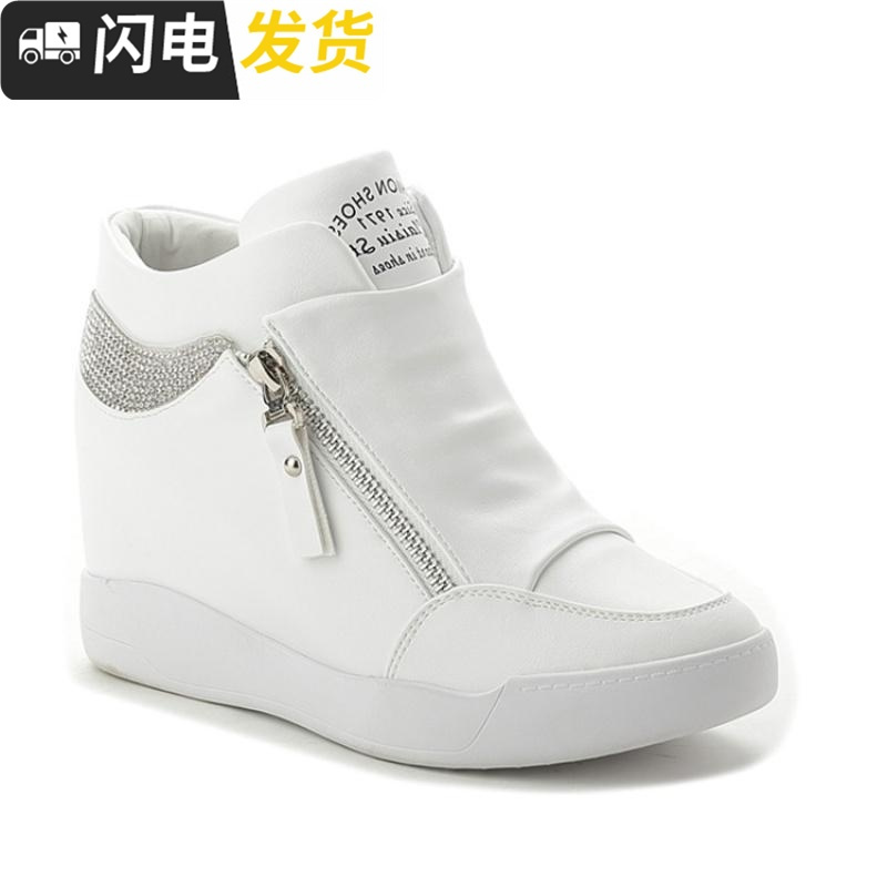 秋季女鞋内增高秋冬韩版坡跟运动鞋女8cm百搭显瘦厚底加绒休闲鞋启如休闲鞋
