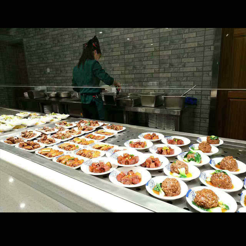 玻璃罩古达电加热快餐车保温售饭台快餐保温台商用蒸菜台汤池粥桶定制