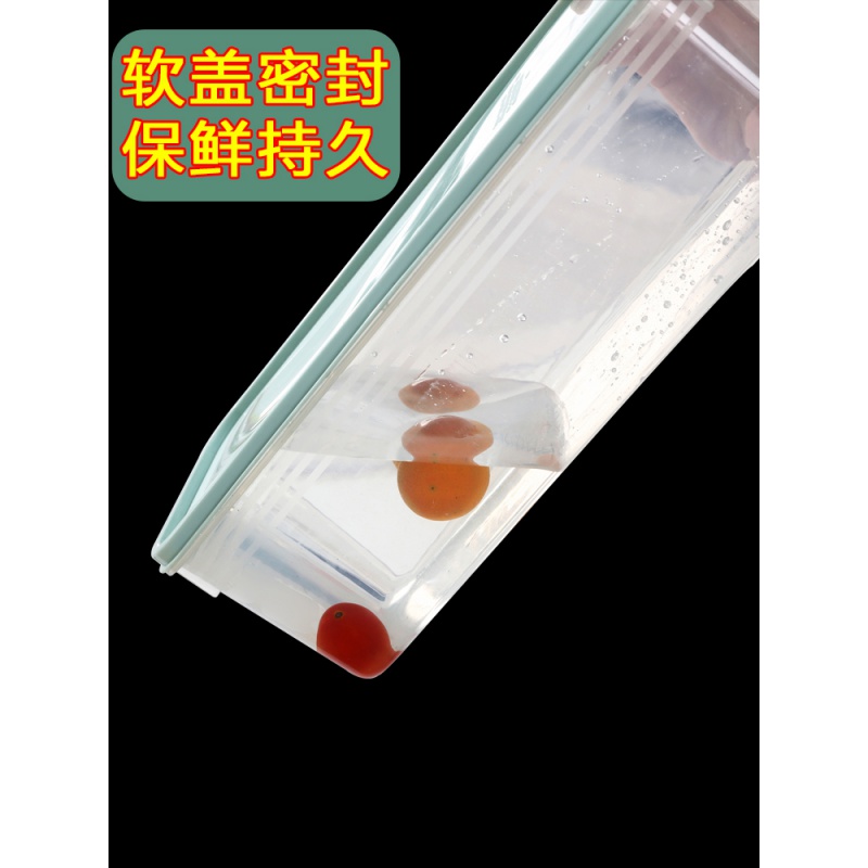 家柏饰(CORATED)带盖冰箱收纳盒长方形鸡蛋盒食品冷冻盒厨房收纳保鲜塑料储物盒高清大图