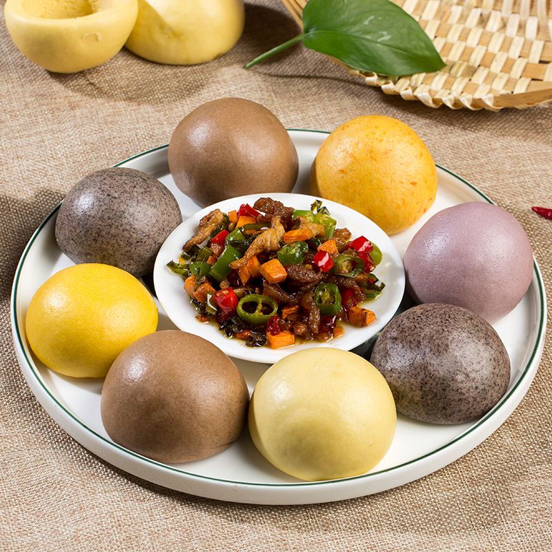 送酱菜窝窝头五谷杂粮粗粮馒头速冻儿童营养早餐手工面食六种口味6包