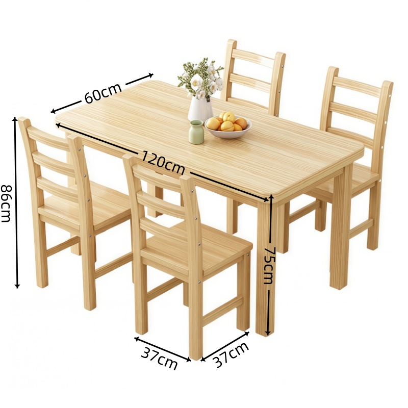 豫龙都 餐桌椅 一桌四椅套高清大图