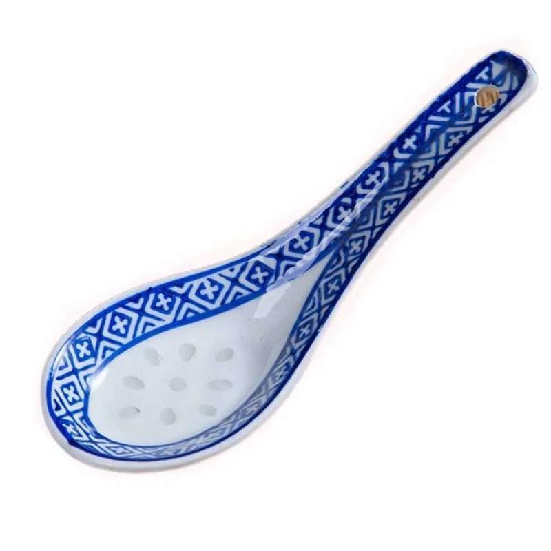 青花玲珑小勺2个透光汤勺景德镇陶瓷餐具青花瓷玲珑小勺透光陶瓷调羹