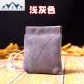 耳机包牛皮佛牌袋零钱包蓝牙袖珍包钱币包收纳袋mini硬币袋自封袋 三维工匠收纳包 浅灰色