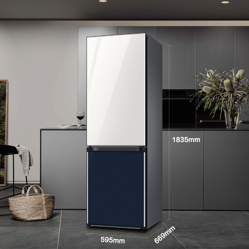 三星(SAMSUNG)RB33R300429/SC 333升BESPOKE DIY自由组合嵌入式定制冰箱 光晕白+蓝高清大图