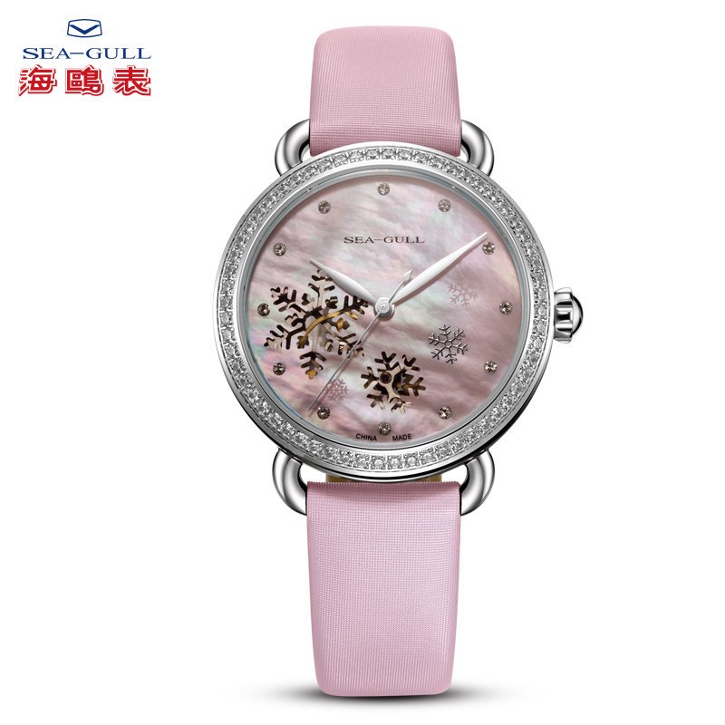 海鸥表(seagull)海鸥手表时尚潮流镂空钻点女表自动 机械表 休闲女表