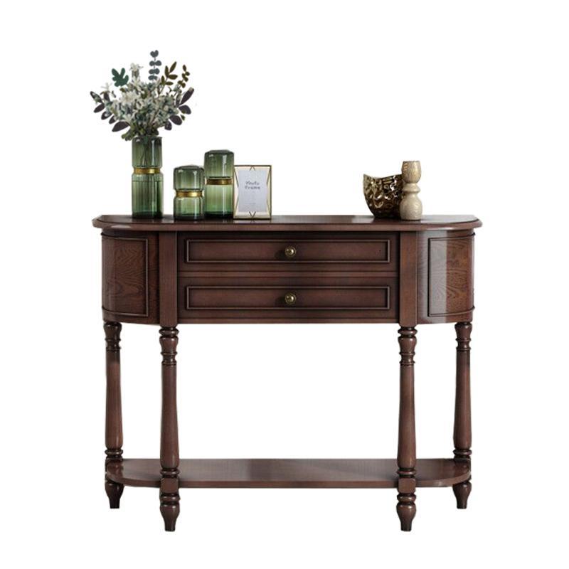 美式玄关柜实木简约现代玄关桌客厅靠墙边柜厅柜轻奢装饰走廊柜定制