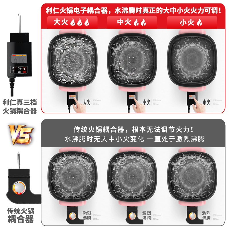 利仁(Liven)电火锅DHG-651大功率家用大容量韩式火锅电热锅多功能炒锅不易粘电煮锅煎烤锅