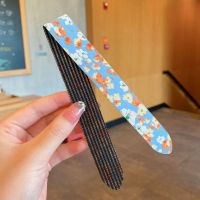 儿童夏天刘海贴魔术贴发箍女童粘碎发神器发带头箍小女孩头饰发帖 15#[黑底蓝碎花]
