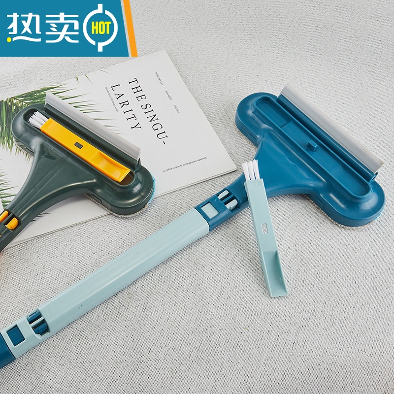 敬平多功能纱窗刷清洗擦玻璃清洁家用高楼刮水器双面刷免拆洗擦窗户网 白色拼绿,带刮条(长46宽16cm)擦玻璃器高清大图