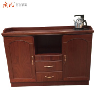 质凡中式茶水柜办公室办公区贴实木皮油漆储物小柜置物矮柜靠墙茶水柜