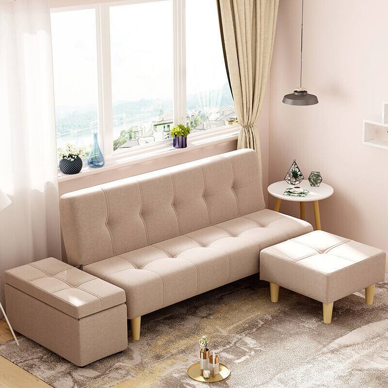 简约现代北欧实木框架双人三人转角贵妃榻布艺沙发组合贵妃卧榻沙发床