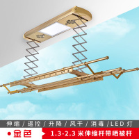 盼盼电动晾衣架智能遥控晾衣杆伸缩杆阳台室外自动升降风干晒衣机 金色