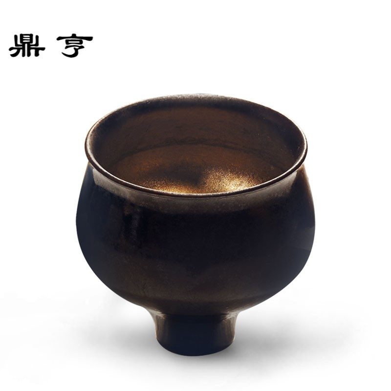 鼎亨洪荒 景德镇陶瓷手工窑变品茗杯主人杯金属釉质感功夫茶杯个