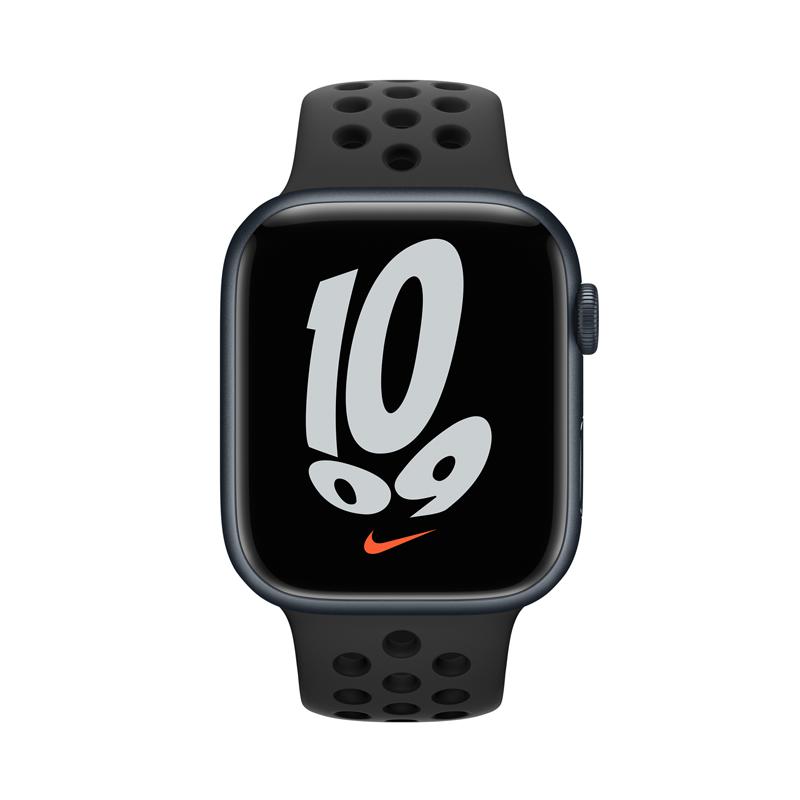 苹果applewatchseries7智能手表午夜色铝金属表壳nike运动表带41毫米