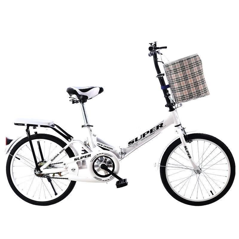 免充气折叠自行车超轻便携减震20寸22寸 +礼包【免安装】+靠背黑色 22寸时尚款适合身高145-175