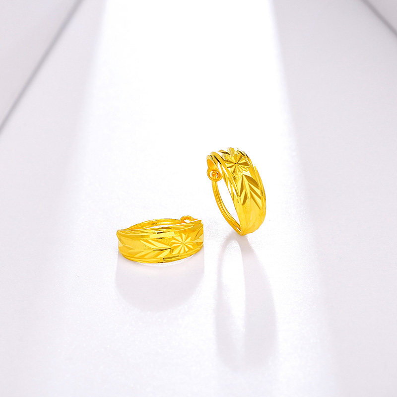 周六福zhouliufu黄金耳钉耳环足金耳坠黄金耳环计价送妈妈节日送礼