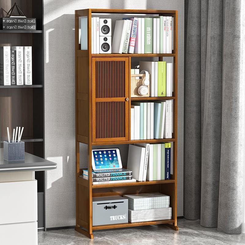 森美人简易小型书架落地收纳置物架实木客厅多层经济型简约学生儿童书柜高清大图