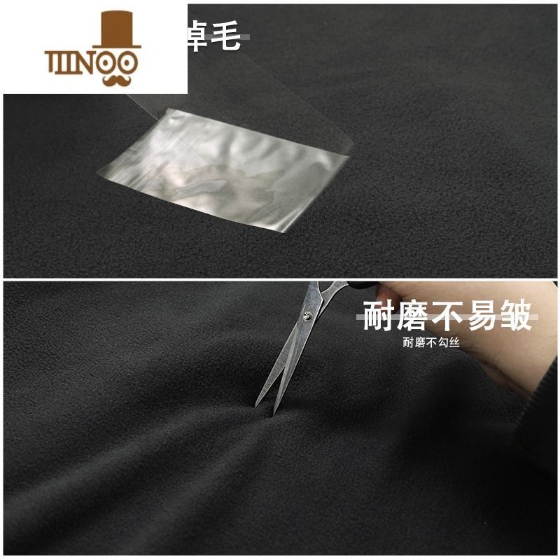 YANXU冬季摇粒绒连帽卫衣男加绒加厚休闲宽松大码羔绒套头长袖上衣长高清大图