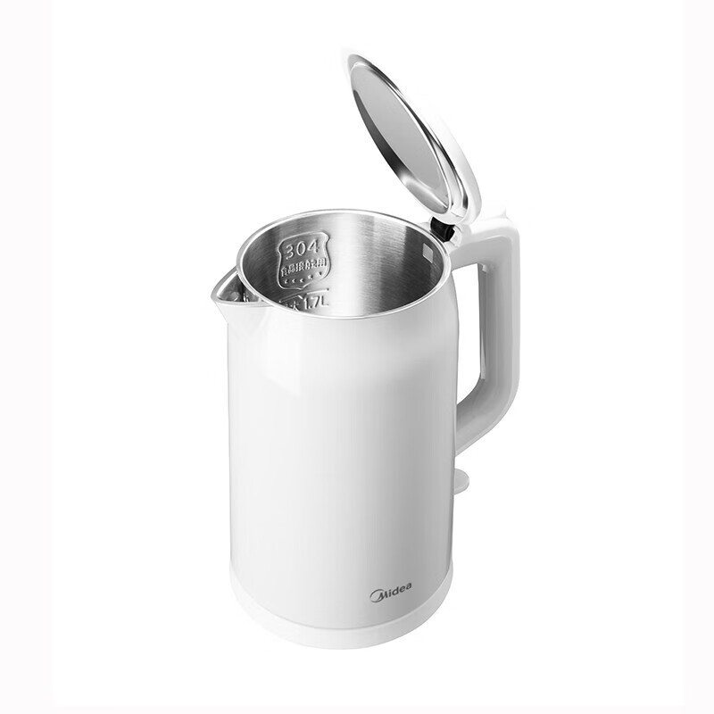 美的 (Midea) 电热水壶 1.7L大容量家用烧水壶双层防烫 304不锈钢水壶MK-AEK1769高清大图