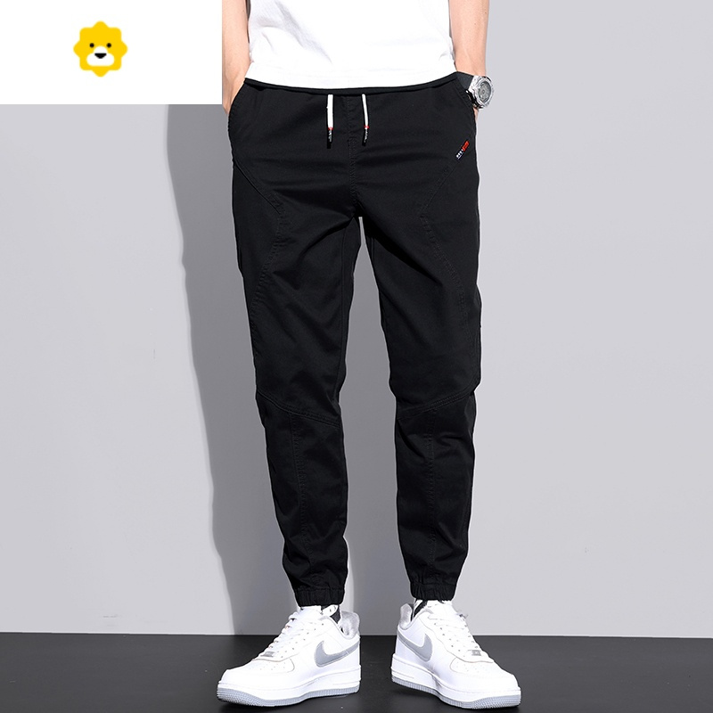 fishbasket春秋季休闲裤男士潮牌宽松束脚哈伦裤2023新款秋冬加绒运动