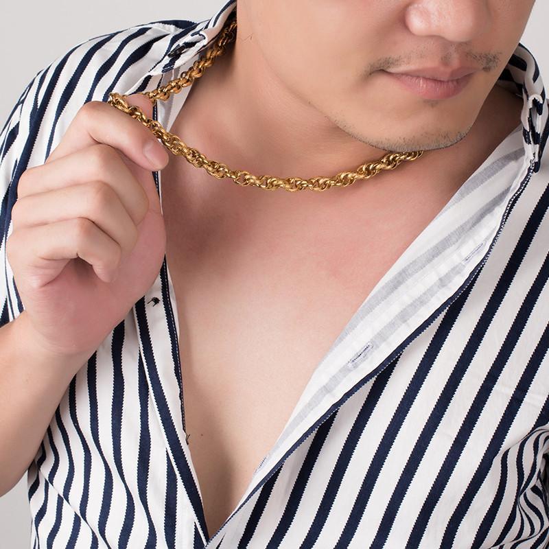 项链 男款 仿越南沙金项链 镀金链子男士龙头霸气饰品送女朋友七夕情人节礼物