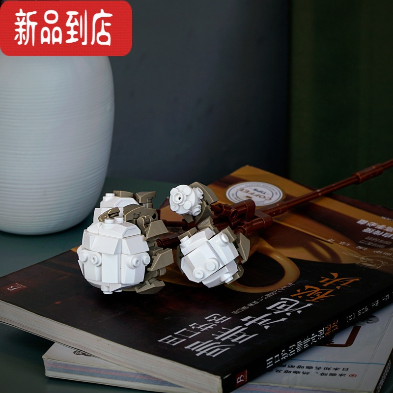 真智力类型花束MOC永生花新疆木棉花女孩礼物拼装积木玩具模型