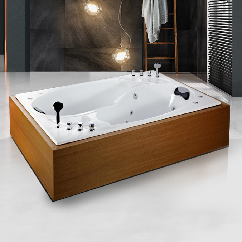 尚雷仕双人浴缸按摩冲浪气泡嵌入欧式亚克力情侣恒温加热豪华浴盆