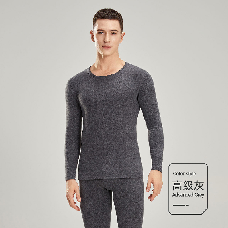 猫人貂绒保暖内衣男女士加厚加绒发热德绒秋衣秋裤套装25新款防寒 XXXL【推荐160-180斤】 男-高级灰【貂绒莫代尔】