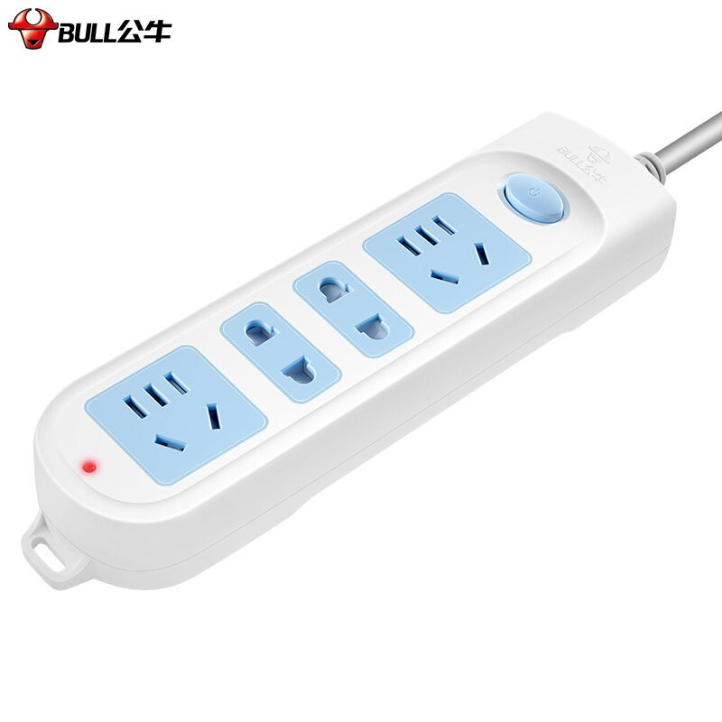 公牛bullgn607新国标插座插线板插排排插接线板拖线板4位总控全长5米