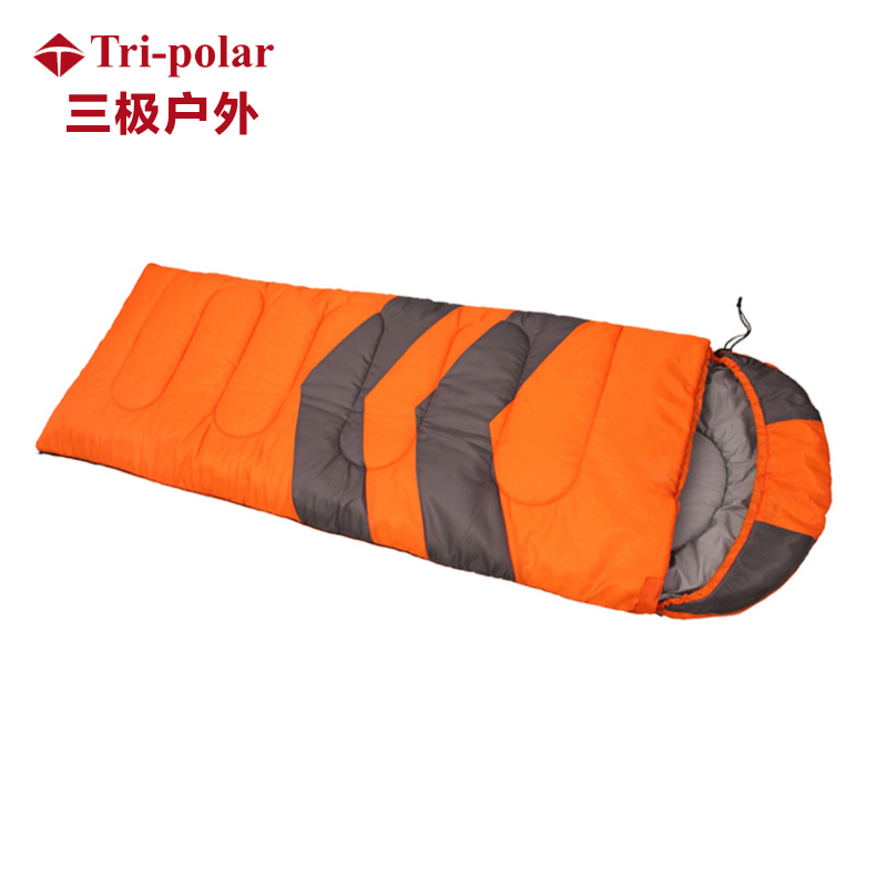 Tri-polar三极户外 中空棉睡袋冬季保暖大人便携式露营防寒单人睡袋TP2918橙色高清大图