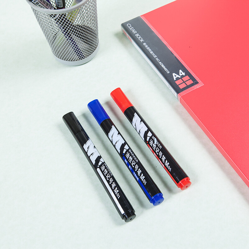 晨光(M&G)APMY2204记号笔 蓝/2.6mm 单大头 油性M01马克笔 物流标记笔 10支/盒