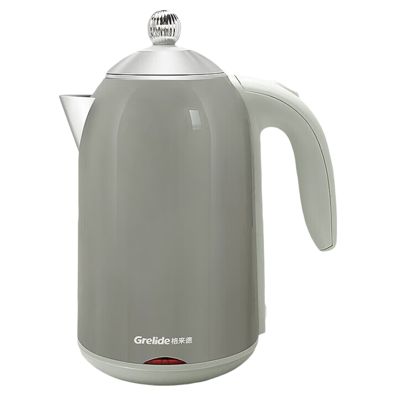 格来德(Grelide)D1701K烧水壶恒温家用电热水壶304不锈钢双层电水壶保温大容量1.7L开水壶防干烧 灰色高清大图