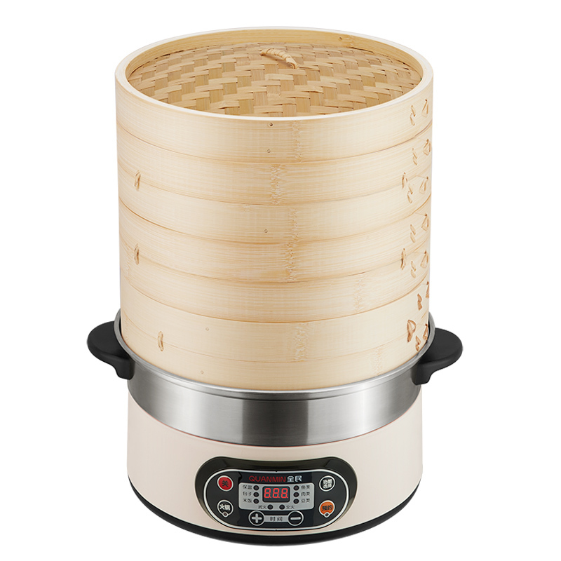 智能电蒸锅纳丽雅电蒸笼电竹蒸笼竹蒸锅蒸汽锅预约定时保温家用蒸锅3