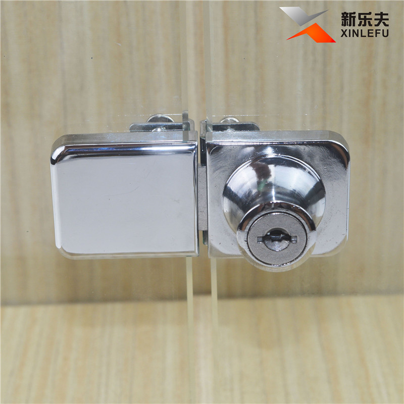 免开孔双门单开玻璃柜门锁 展示柜门锁 玻璃门锁 双玻璃锁 408单门锁(