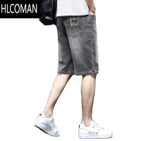 HLCOMAN男士牛仔短裤夏季薄款宽松弹力五分潮牌休闲百搭韩版潮流中裤子男