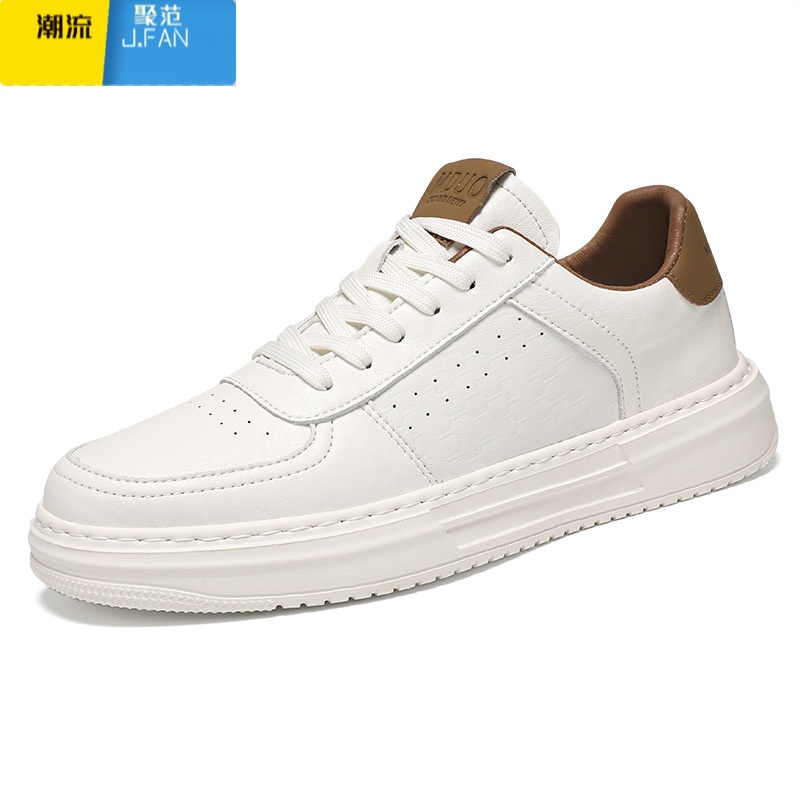 聚范小白男鞋2024新款夏季透气潮流百搭男款休闲皮鞋男士白鞋运动板鞋高清大图