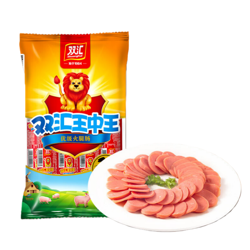 双汇 火腿肠 优级火腿肠400g*2袋 开袋即食泡面火腿香肠休闲零食小吃 无淀粉