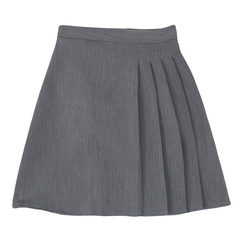 yibusheng半身裙2021春秋夏季百褶裙新款女装灰色短裙高腰a字裙潮ins