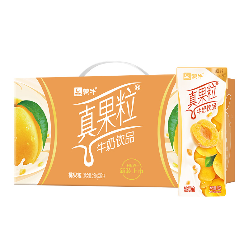 (10生产发货不退;破损赔偿)真果粒黄桃果粒康美包250g ×12盒